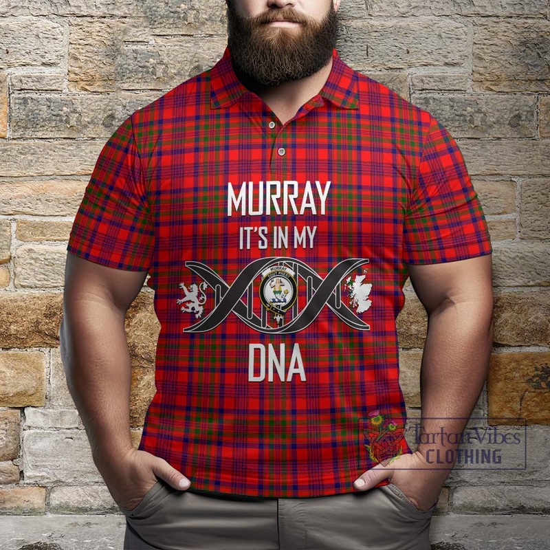 Murray of Tulloch Modern Tartan Polo Shirt with Family Crest DNA In Me Style