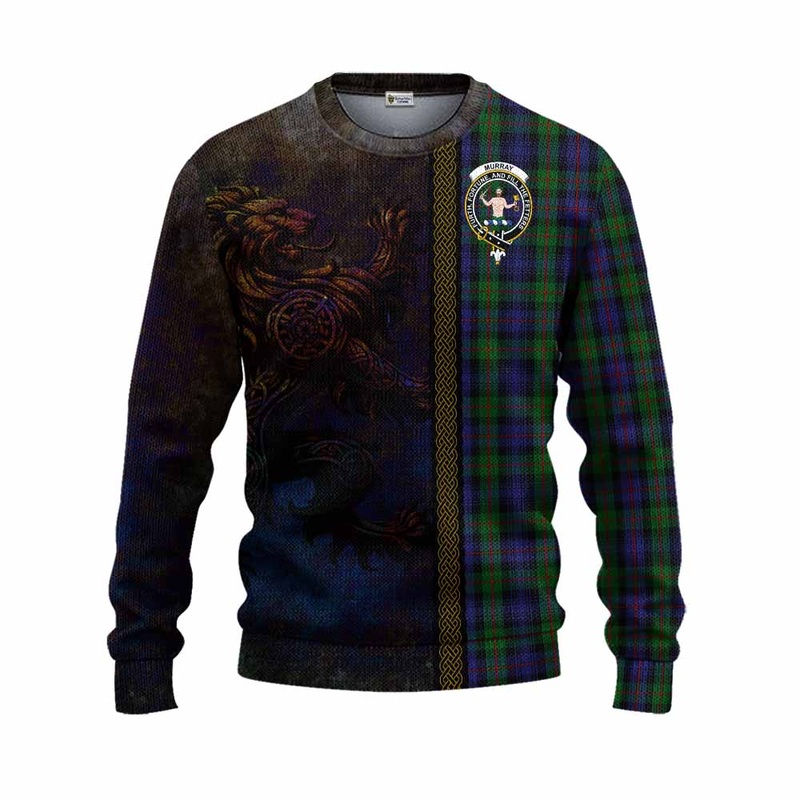 Murray Tartan Family Crest Knitted Sweater Alba Gu Brath Be Brave Lion Ancient Style