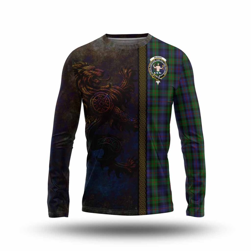 Murray Tartan Family Crest Long Sleeve T-Shirt Alba Gu Brath Be Brave Lion Ancient Style