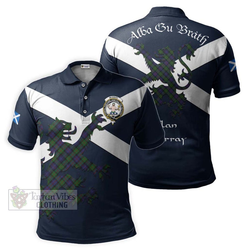 Murray Tartan Lion Rampant Polo Shirt Proudly Display Your Heritage with Alba Gu Brath and Clan Name