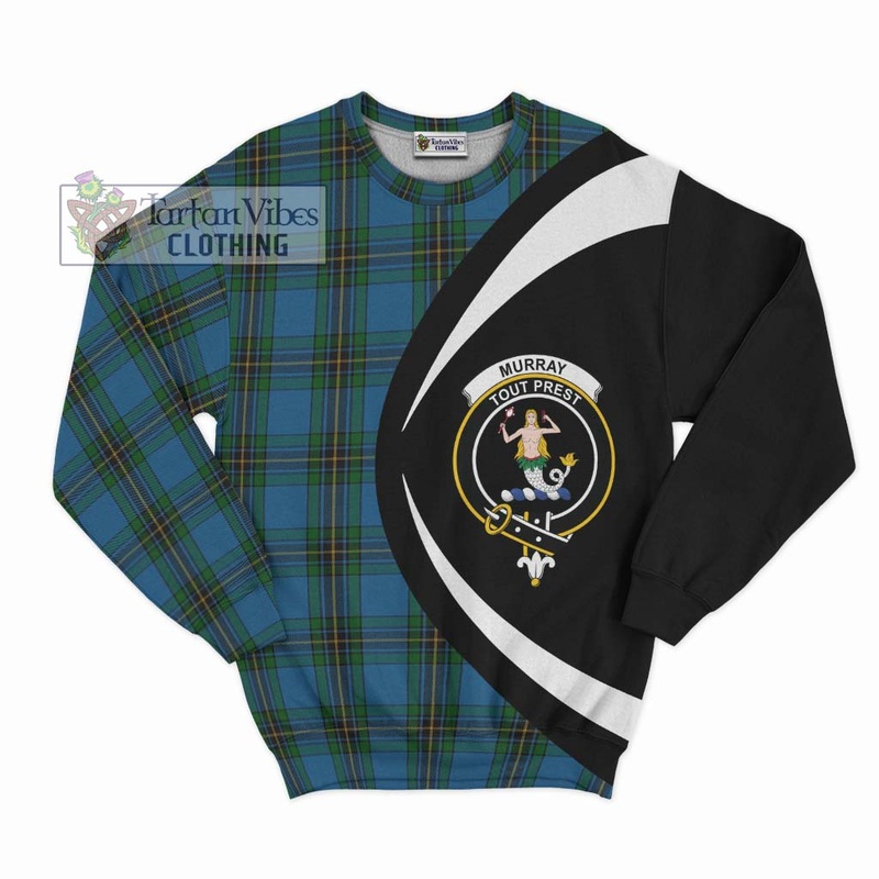 Murray of Elibank Tartan Sweatshirt with Family Crest Circle Style