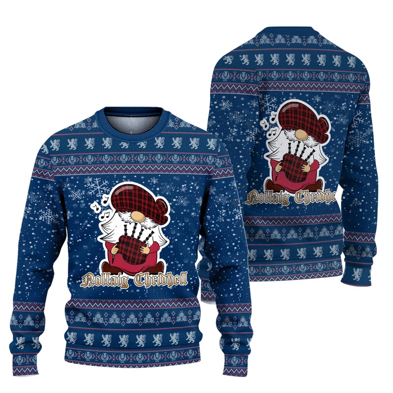 Murray of Ochtertyre Clan Christmas Family Ugly Sweater with Funny Gnome Playing Bagpipes