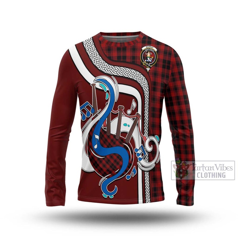 Murray of Ochtertyre Tartan Long Sleeve T-Shirt with Epic Bagpipe Style