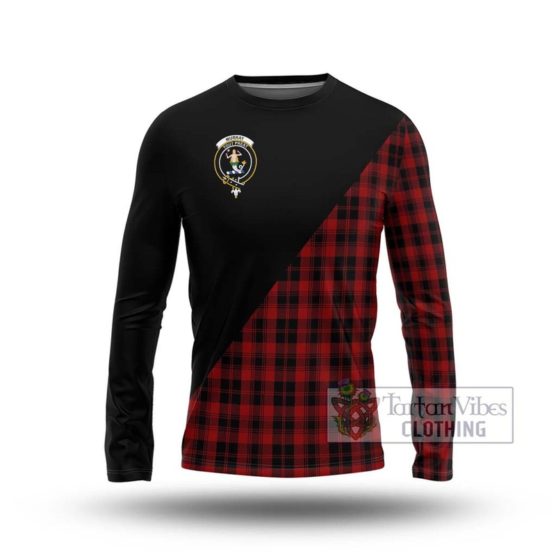 Murray of Ochtertyre Tartan Long Sleeve T-Shirt with Family Crest and Military Logo Style