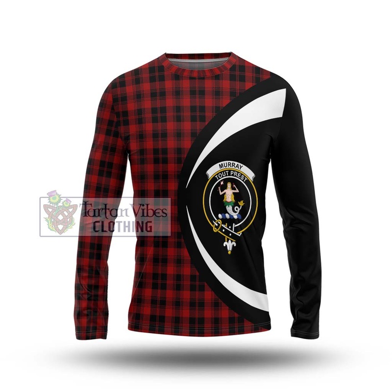 Murray of Ochtertyre Tartan Long Sleeve T-Shirt with Family Crest Circle Style