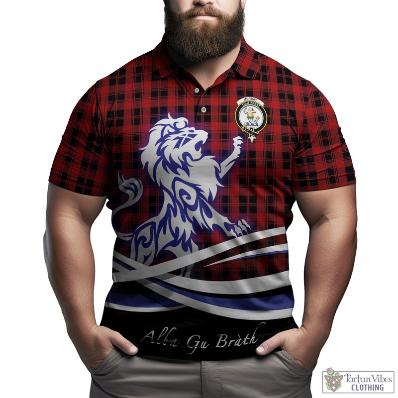 Murray of Ochtertyre Tartan Polo Shirt with Alba Gu Brath Regal Lion Emblem
