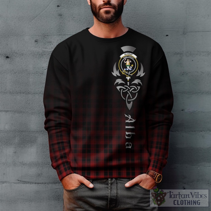 Murray of Ochtertyre Tartan Sweatshirt Featuring Alba Gu Brath Family Crest Celtic Inspired