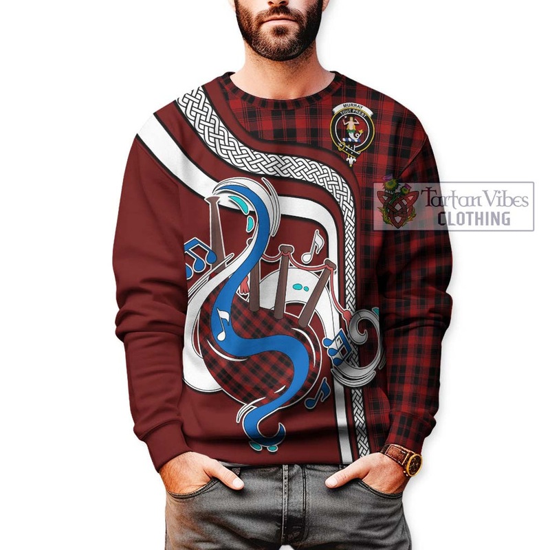Murray of Ochtertyre Tartan Sweatshirt with Epic Bagpipe Style