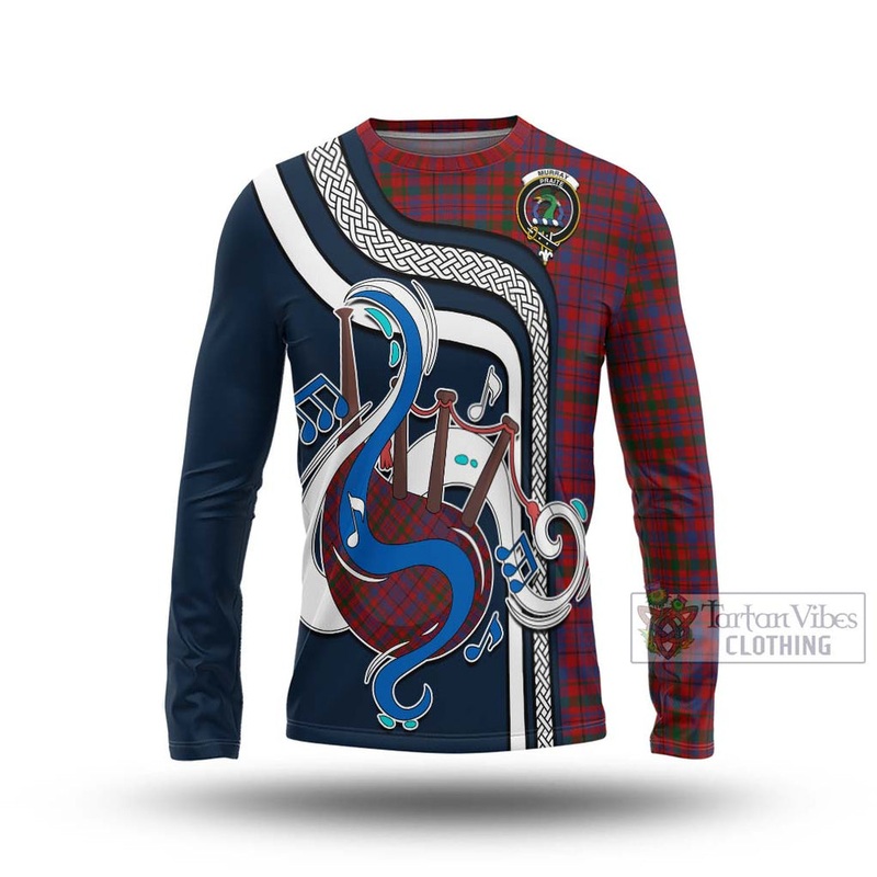 Murray of Tullibardine Tartan Long Sleeve T-Shirt with Epic Bagpipe Style