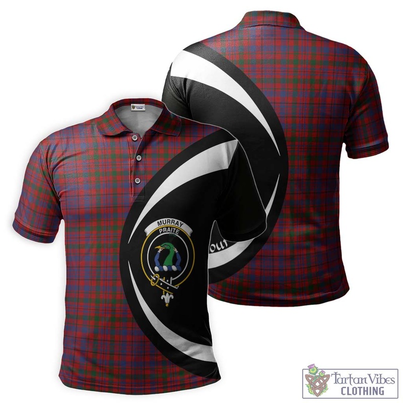 Murray of Tullibardine Tartan Men's Polo Shirt with Family Crest Circle Style