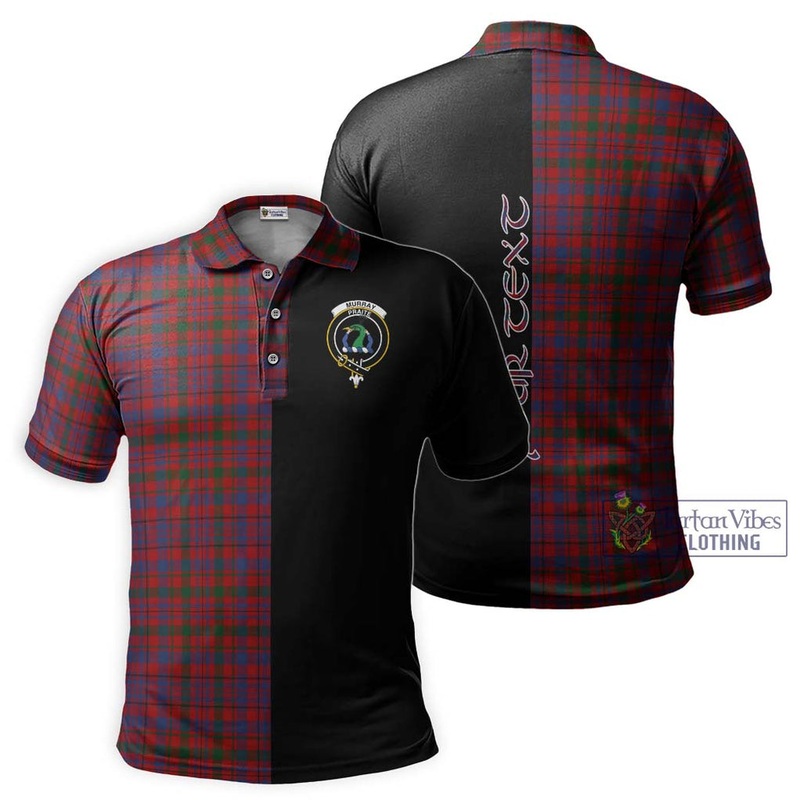 Murray of Tullibardine Tartan Polo Shirt with Family Crest and Half Of Me Style