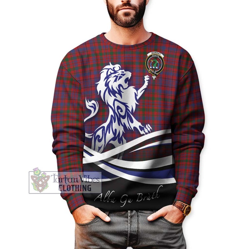 Murray of Tullibardine Tartan Sweatshirt with Alba Gu Brath Regal Lion Emblem