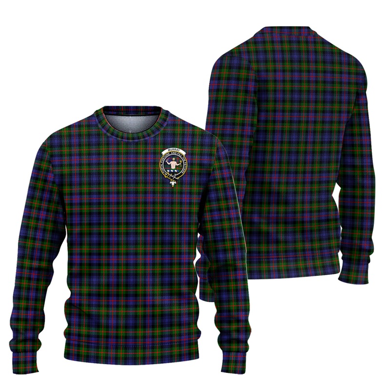 Murray of Atholl Modern Tartan Ugly Sweater with Family Crest