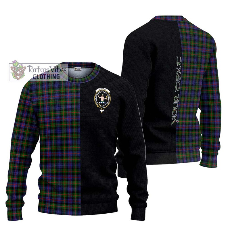 Murray of Atholl Modern Tartan Ugly Sweater with Family Crest and Half Of Me Style