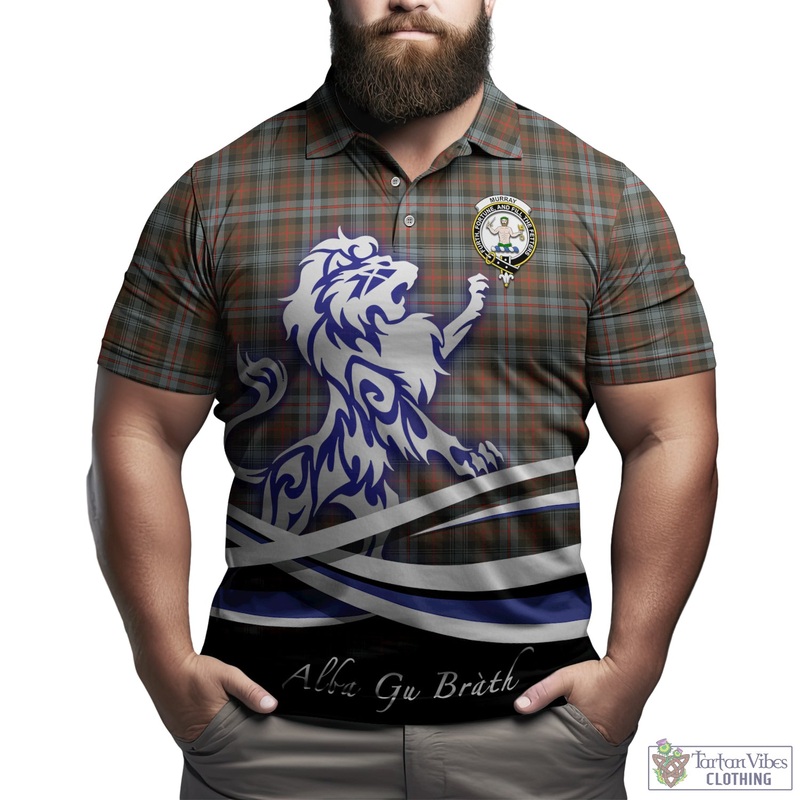 Murray of Atholl Weathered Tartan Polo Shirt with Alba Gu Brath Regal Lion Emblem