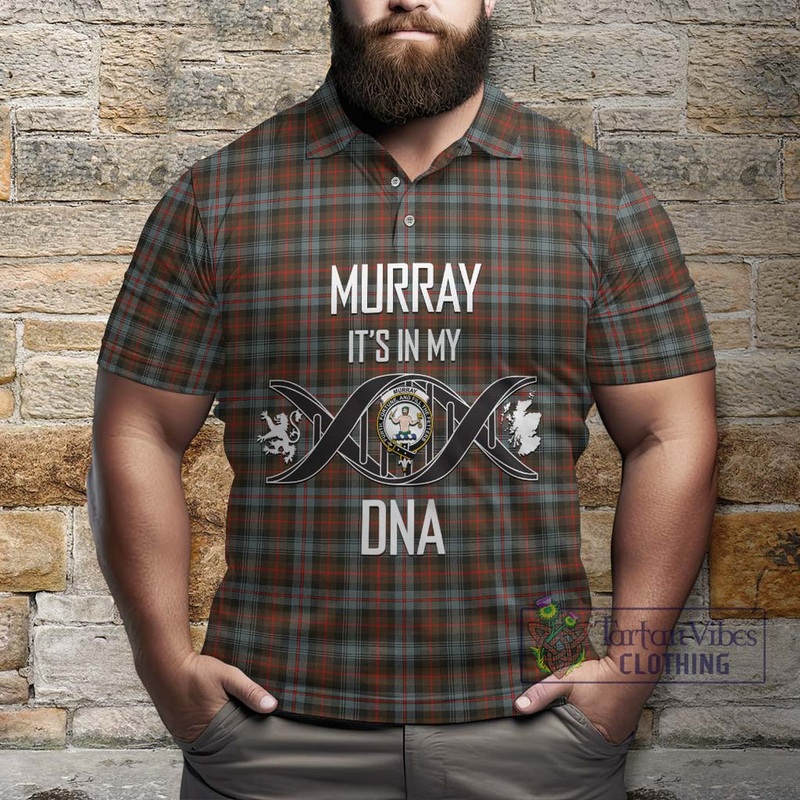 Murray of Atholl Weathered Tartan Polo Shirt with Family Crest DNA In Me Style