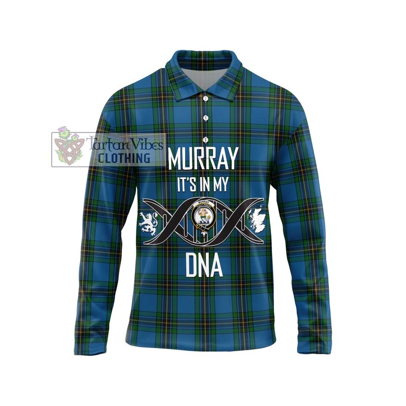 Murray of Elibank Tartan Long Sleeve Polo Shirt with Family Crest DNA In Me Style