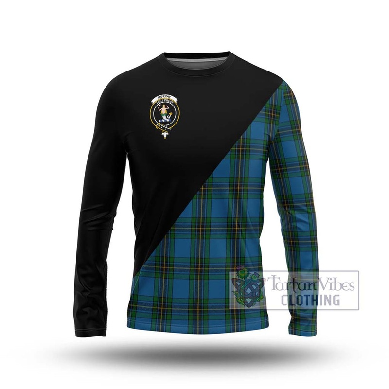 Murray of Elibank Tartan Long Sleeve T-Shirt with Family Crest and Military Logo Style