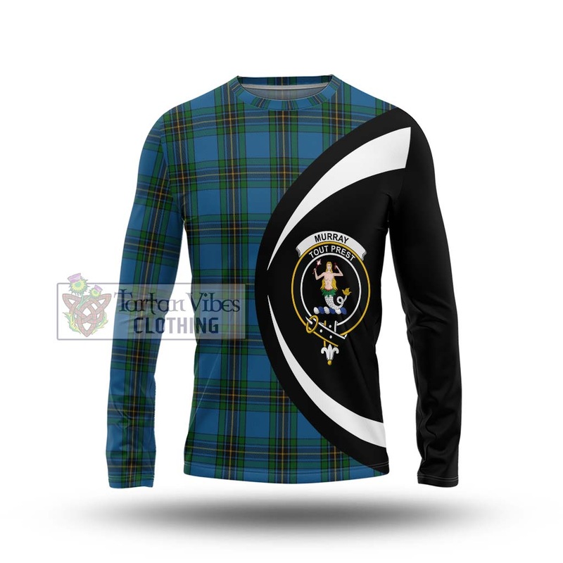 Murray of Elibank Tartan Long Sleeve T-Shirt with Family Crest Circle Style