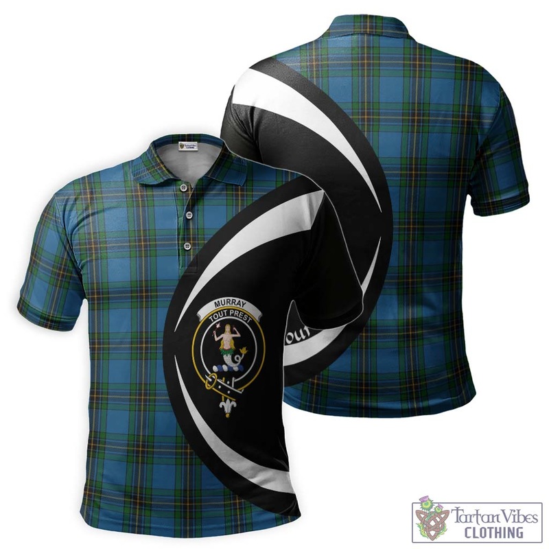 Murray of Elibank Tartan Men's Polo Shirt with Family Crest Circle Style