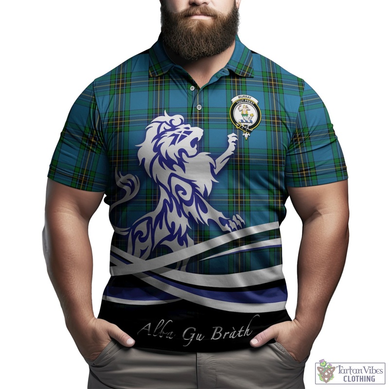 Murray of Elibank Tartan Polo Shirt with Alba Gu Brath Regal Lion Emblem