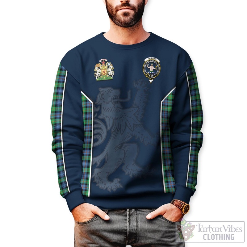 Murray of Atholl Ancient Tartan Sweater with Family Crest and Lion Rampant Vibes Sport Style