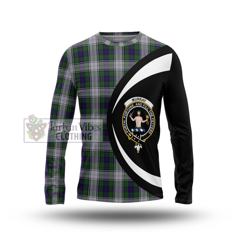 Murray of Atholl Dress Tartan Long Sleeve T-Shirt with Family Crest Circle Style