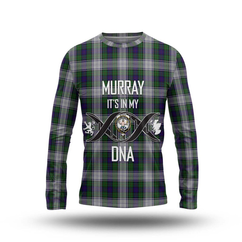 Murray of Atholl Dress Tartan Long Sleeve T-Shirt with Family Crest DNA In Me Style