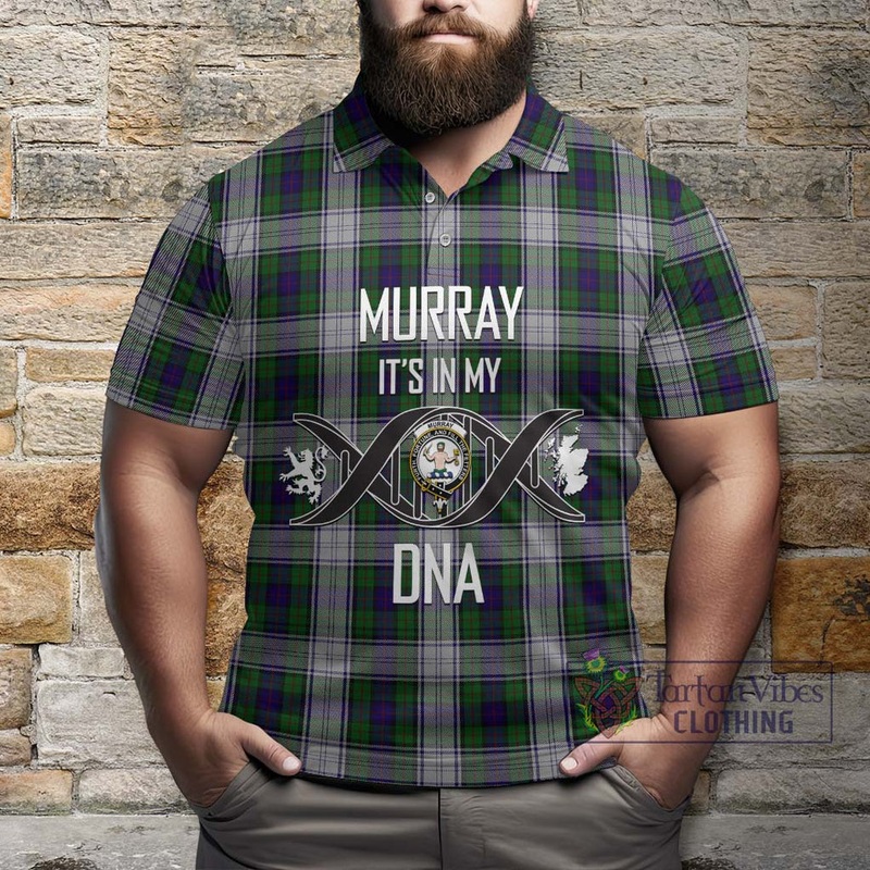 Murray of Atholl Dress Tartan Polo Shirt with Family Crest DNA In Me Style