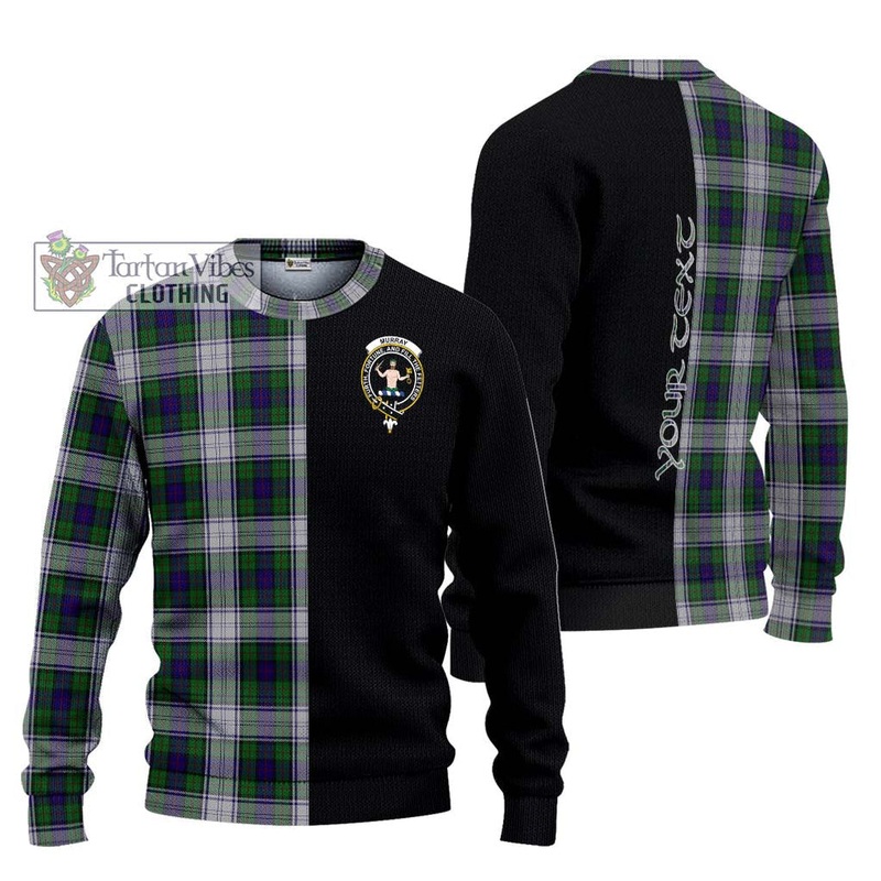 Murray of Atholl Dress Tartan Ugly Sweater with Family Crest and Half Of Me Style