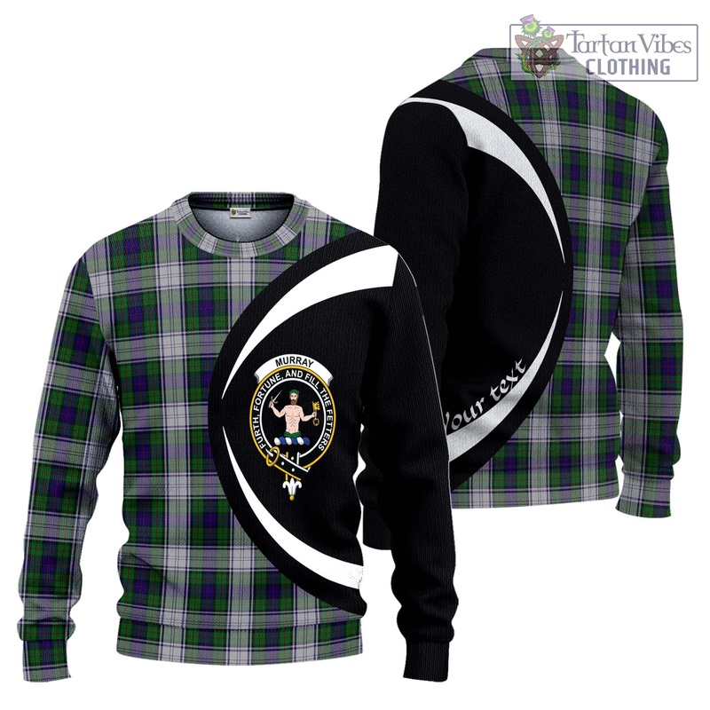 Murray of Atholl Dress Tartan Ugly Sweater with Family Crest Circle Style