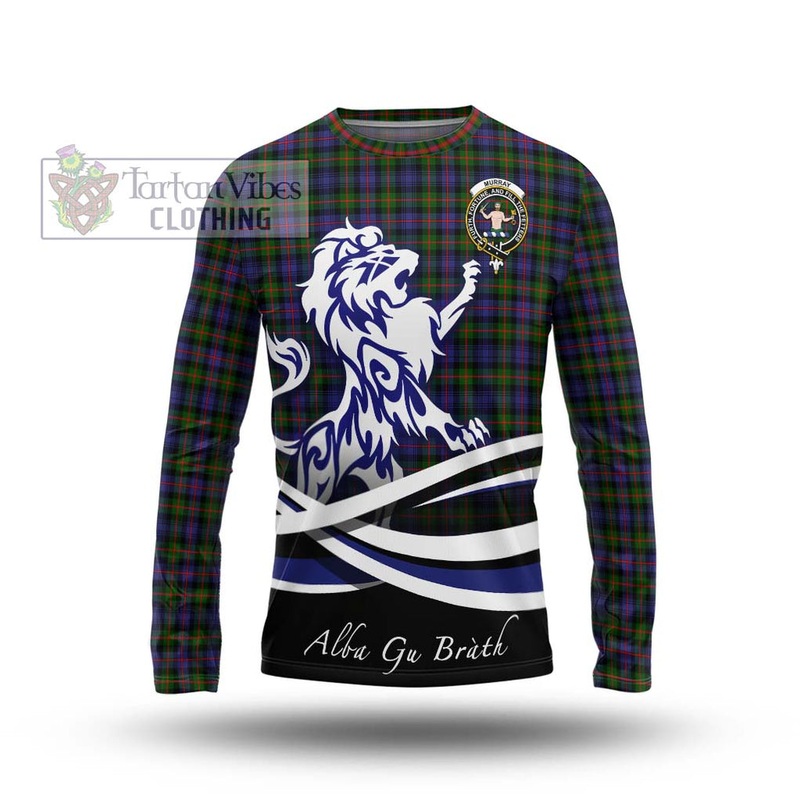Murray of Atholl Modern Tartan Long Sleeve T-Shirt with Alba Gu Brath Regal Lion Emblem