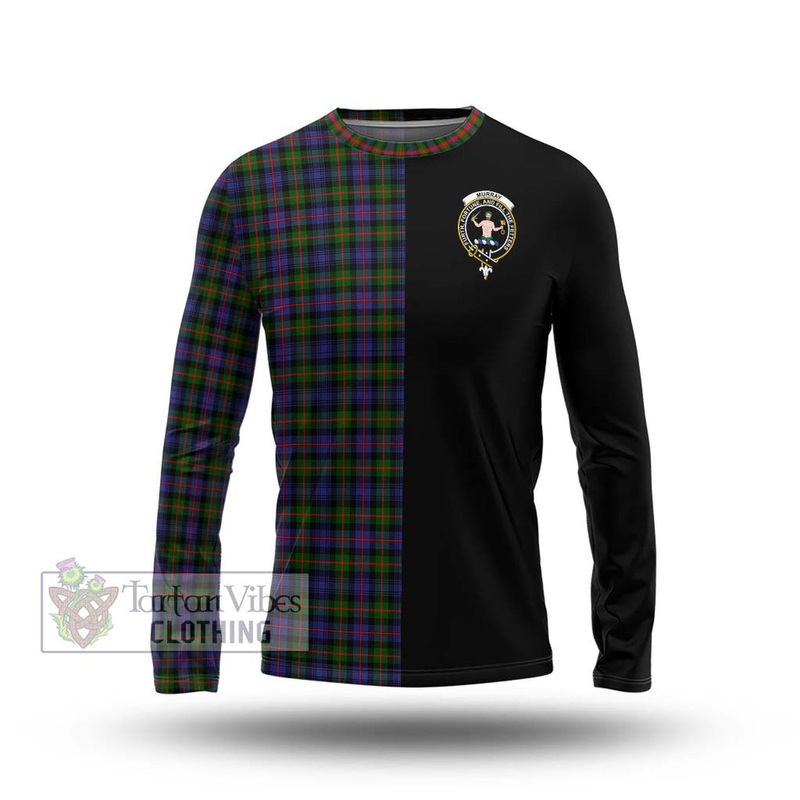 Murray of Atholl Modern Tartan Long Sleeve T-Shirt with Family Crest and Half Of Me Style