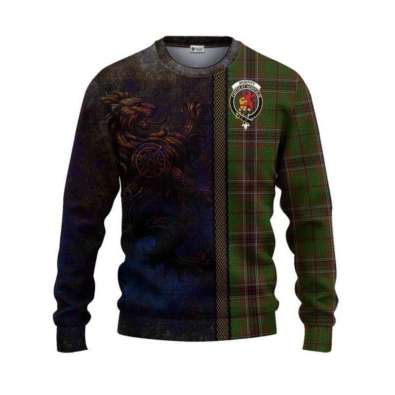 Murphy Tartan Family Crest Knitted Sweater Alba Gu Brath Be Brave Lion Ancient Style