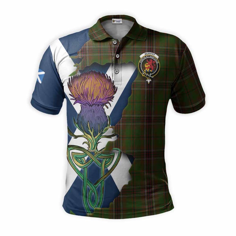 Murphy Tartan Family Crest Polo Shirt Scottish Thistle Celtic Inspired