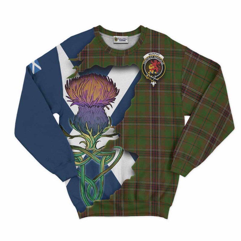 Murphy Tartan Family Crest Sweatshirt Scottish Thistle Celtic Inspired