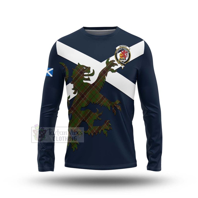 Murphy Tartan Lion Rampant Long Sleeve T-Shirt  Proudly Display Your Heritage with Alba Gu Brath and Clan Name
