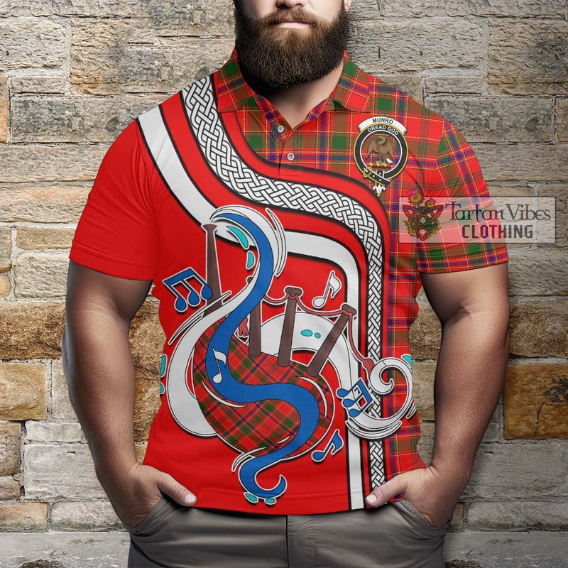 Munro Modern Tartan Polo Shirt with Epic Bagpipe Style