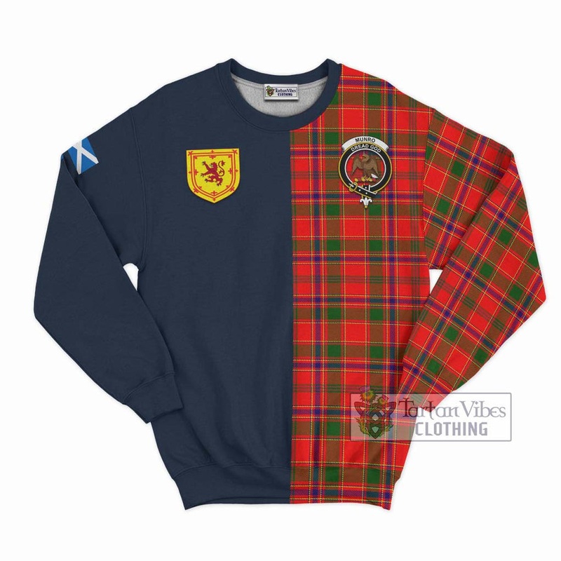 Munro Modern Tartan Sweatshirt Alba with Scottish Lion Royal Arm Half Style