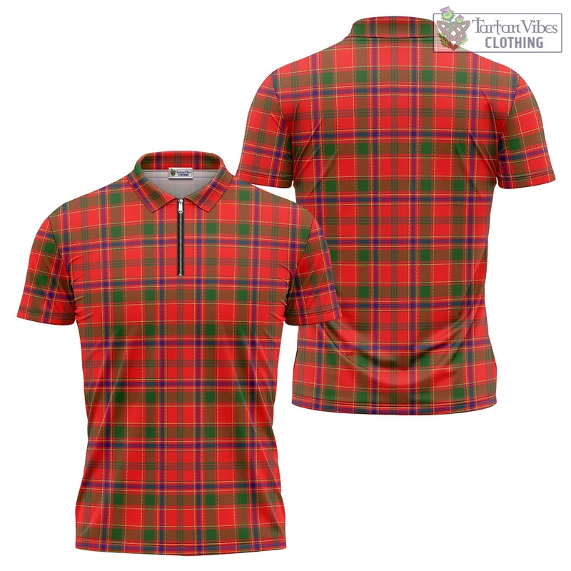 Munro Modern Tartan Zipper Polo Shirt