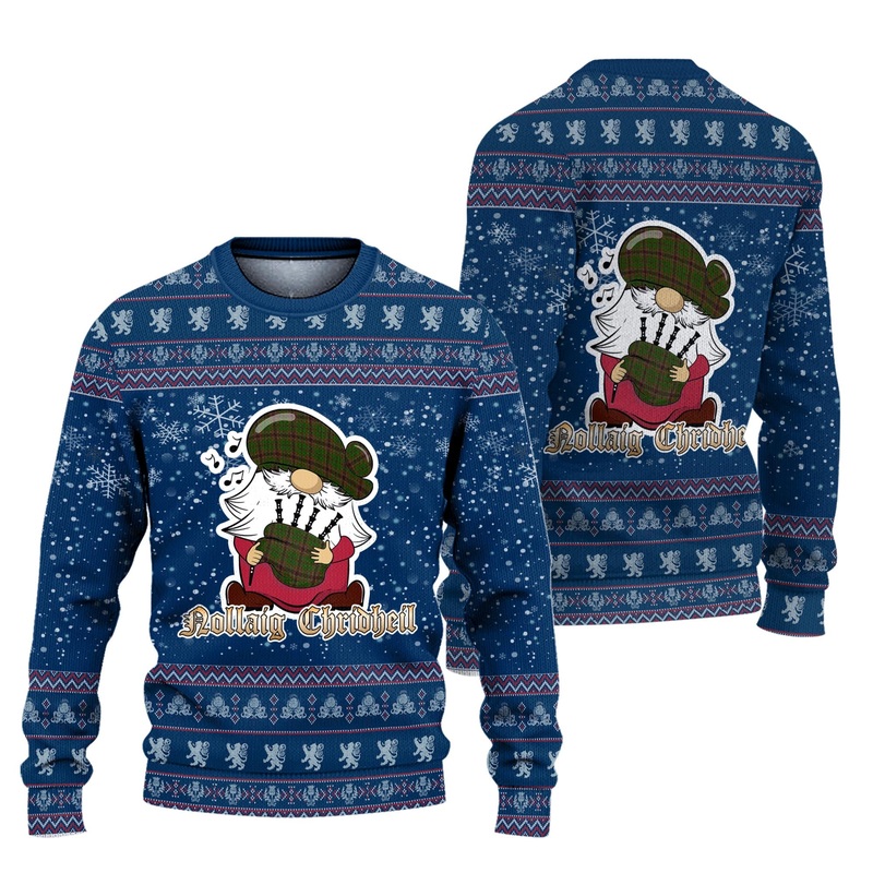 Murphy Clan Christmas Family Ugly Sweater with Funny Gnome Playing Bagpipes