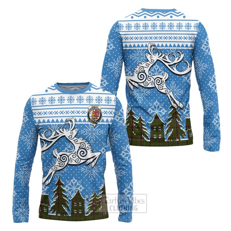 Murphy Clan Christmas Long Sleeve T-Shirt Celtic Reindeer Style