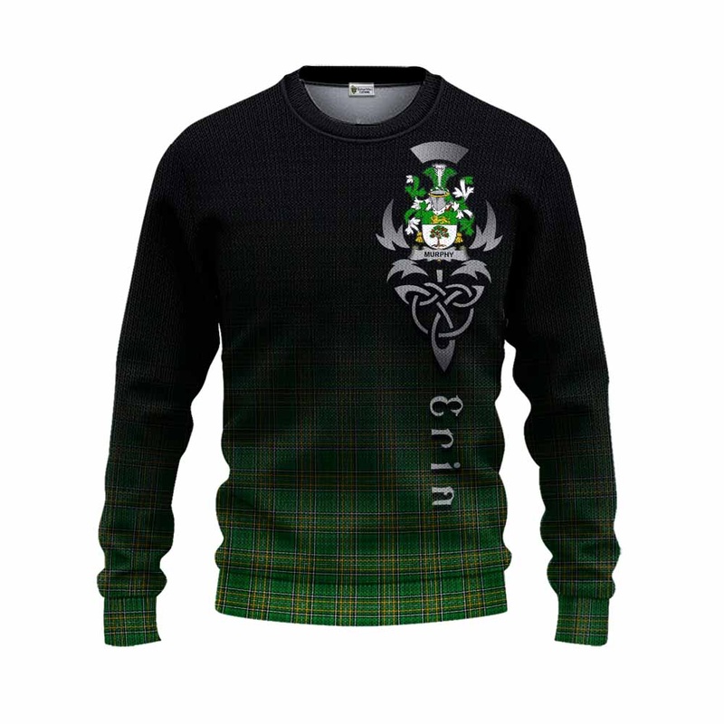 Murphy (Wexford) Irish Clan Knitted Sweater with Coat of Arms Erin Go Bragh Celtic Inspired