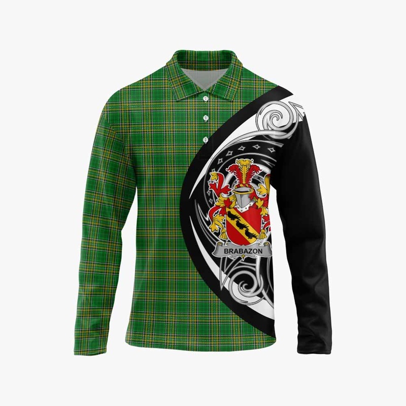 Brabazon Irish Clan Long Sleeve Polo Shirt Celtic Circle Style