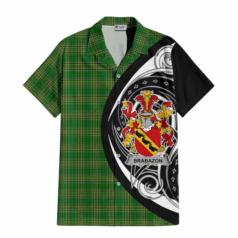 Brabazon Irish Clan Short Sleeve Button Shirt Celtic Circle Style