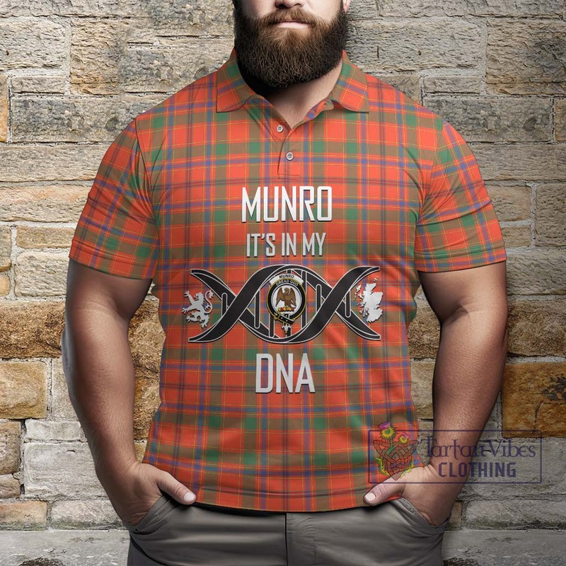 Munro Ancient Tartan Polo Shirt with Family Crest DNA In Me Style