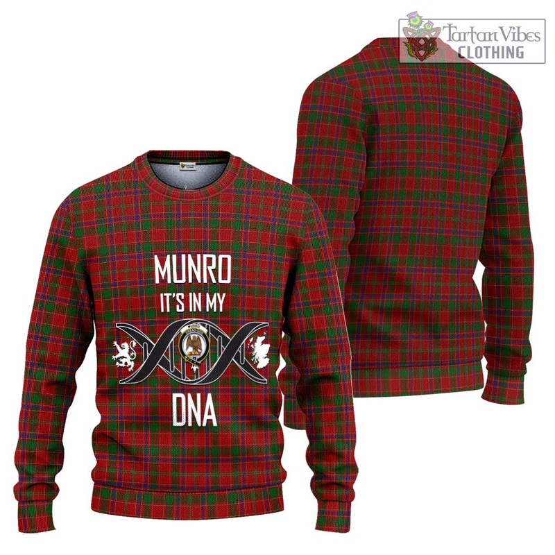 Munro (Monroe) Tartan Ugly Sweater with Family Crest DNA In Me Style