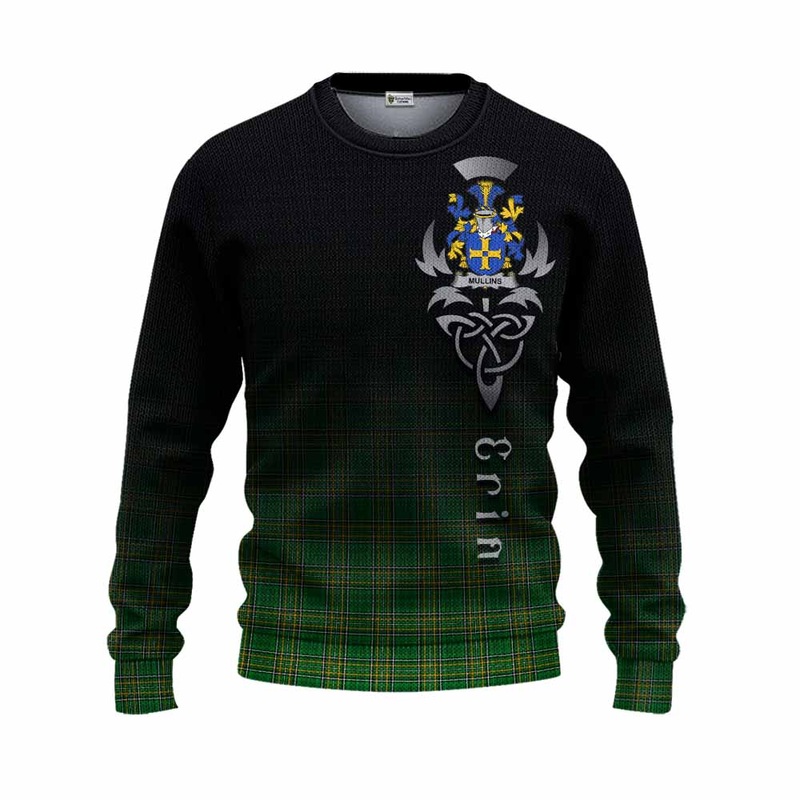 Mullins Irish Clan Knitted Sweater with Coat of Arms Erin Go Bragh Celtic Inspired