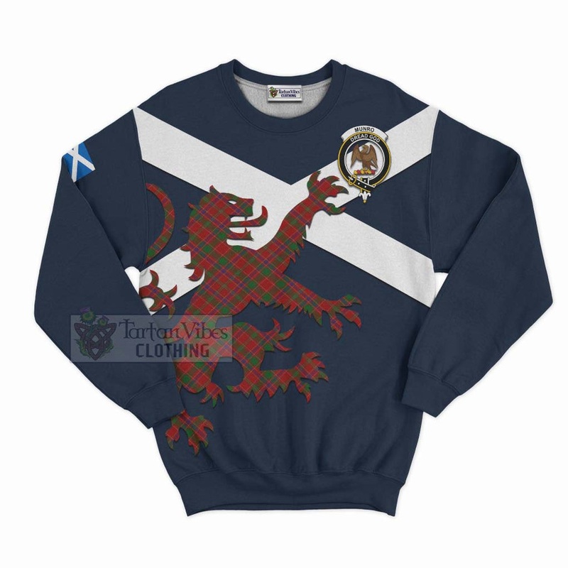 Munro (Monroe) Tartan Lion Rampant Sweatshirt  Proudly Display Your Heritage with Alba Gu Brath and Clan Name