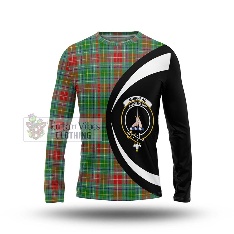 Muirhead Tartan Long Sleeve T-Shirt with Family Crest Circle Style